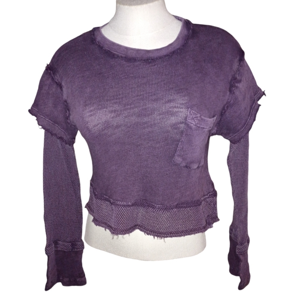 We The Free Cropped Layer Mesh Top Size XS